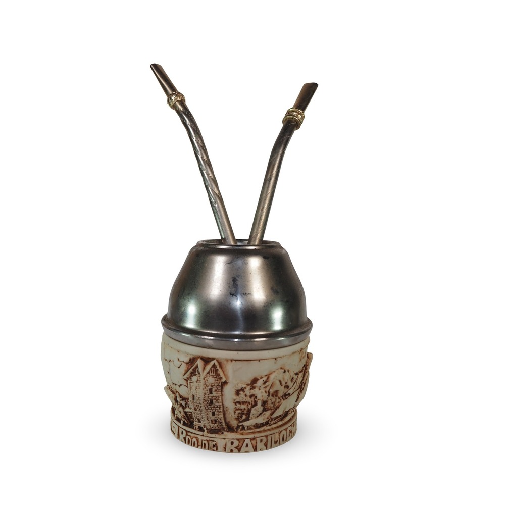 San Carlos de Bariloche Yerba Mate Gourd Set Argentine Souvenir‎